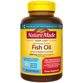 Nature Made Omega-3 fish oil bottle with 60 softgels for daily use.