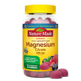 Nature Made High Absorption Magnesium Citrate 200 mg bottle supports muscle relaxation and heart health.