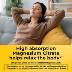 Nature Made High Absorption Magnesium Citrate bottle back label shows ingredients.
