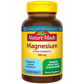 Nature Made Magnesium Oxide 400 mg softgels bottle shows 60-day supply for daily nerve support.