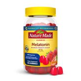 Nature Made Melatonin Gummies bottle front shows branding and sleep aid.