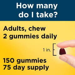 Nature Made Multi for Him Gummies ingredients overview indicating vitamins for men's health.
