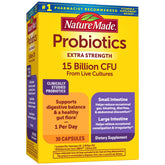 Nature Made Probiotics Extra Strength bottle exterior for digestive balance.