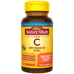 Nature Made Super C bottle front for a 60-day daily immune support routine.