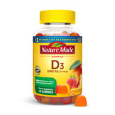 Nature Made Vitamin D3 1000 IU gummies bottle for daily bone, teeth, and immune support.