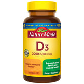 Nature Made Vitamin D3 2000 IU tablets in bottle for daily bone support.