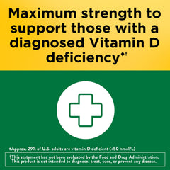 Nature Made Vitamin D3 softgels being poured for easy daily dosing
