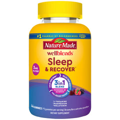 Nature Made Wellblends Sleep and Recover package shows two-gummy serving.