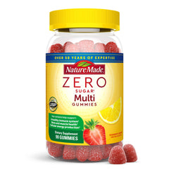 Nature Made Zero Sugar Multivitamin Gummies bottle with label for daily nutritional support