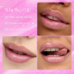 Close-up glitter detail on Nature Republic Honey Melting Lip Glitter 13 Aurora