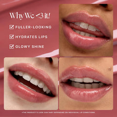 Nature Republic Honey Melting Lip Rose Pink glossy application shows silky shine.