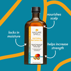 Nature Spell Batana Oil being used for a scalp massage to hydrate