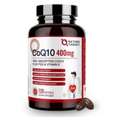 Nature Target CoQ10 bottle with 400 mg softgels for daily wellness