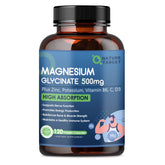 Nature Target Magnesium Glycinate 500mg bottle for daily mineral support.