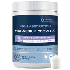 Nature Target Magnesium Powder bottle front view highlighting Lemon Orange flavor for daily wellness