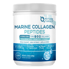 NATURE TARGET Marine Collagen Peptides bottle for skin support.