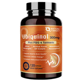 Nature Target Ubiquinol CoQ10 300mg softgels in bottle showing heart and energy support potential