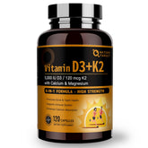 Nature Target Vitamin D3 K2 bottle front for bone support.