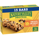 Nature Valley Breakfast Bar Peanut Butter Dark Chocolate, chewy texture with 10g protein per bar.