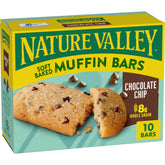 Nature Valley Soft Baked Muffin Bars chocolate chip packaging for on-the-go snacking