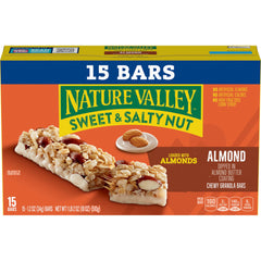 Nature Valley Sweet and Salty Nut Bar chocolate-coated exterior, ideal for hikes.