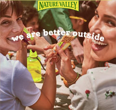 Nature Valley bar coating shows cashew-almond butter texture.