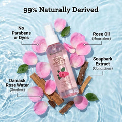 NATURE WELL Rose Water Toner Rose Oil Detail highlights gentle nourishment.