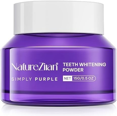 Nature Ziran teeth whitening powder jar highlights stain-removal formula