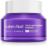 Nature Ziran teeth whitening powder jar highlights stain-removal formula