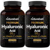 NatureBell 2-pack hyaluronic acid bottle highlighting hydration and joint support.