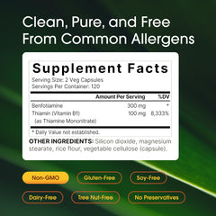 NatureBell Benfotiamine capsules on a spoon for easy daily dose