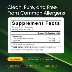 Close-up of NatureBell Citicoline capsules shows high-potency 500mg formula.