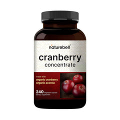 NatureBell Cranberry Concentrate bottle front showing bold branding and capsule form benefits