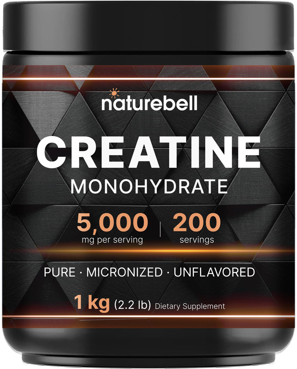 NatureBell creatine micronized powder tub for easy mixing