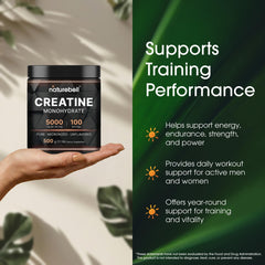 NatureBell creatine powder pre-workout drink in glass