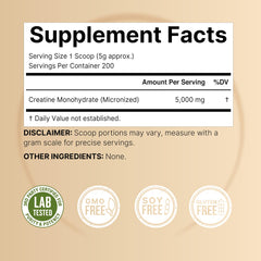 NatureBell creatine unflavored powder blends with any drink
