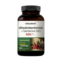 NatureBell Dihydroberberine bottle showcases the high-absorption formula for daily wellness.