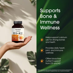NatureBell Duo-Ack formula bottle label highlighting bioactive D3 and K2