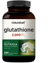 NatureBell Glutathione bottle showing high-purity, bioavailable formula.
