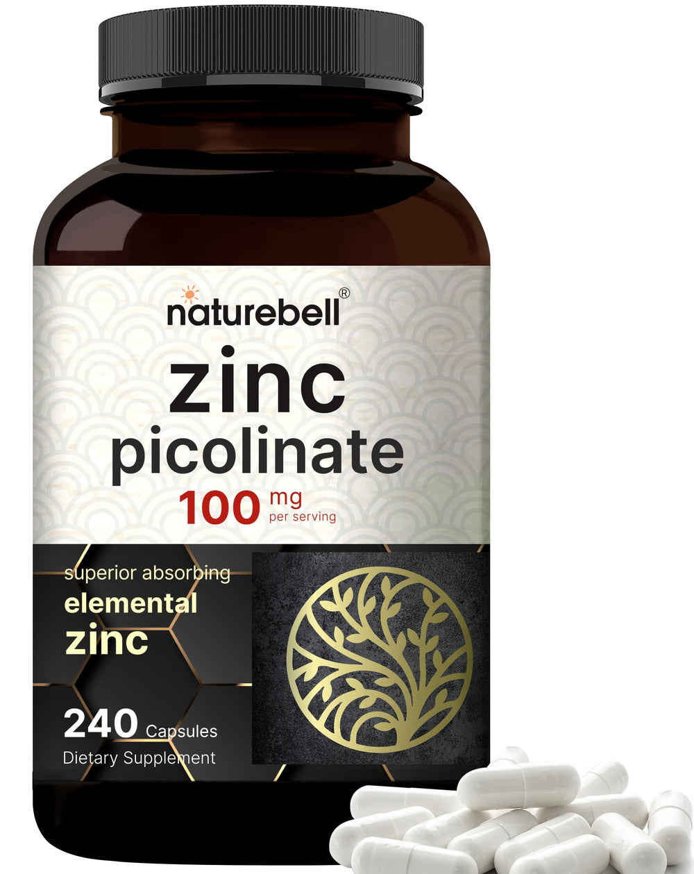 NatureBell high-potency zinc picolinate bottle supports daily immune health