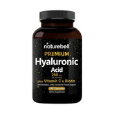 NatureBell Hyaluronic Acid 250mg bottle with label highlighting skin hydration.