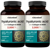 NatureBell Hyaluronic Acid 2 Pack bottle front view highlighting the product for skin hydration