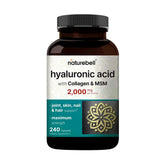 NatureBell Hyaluronic Acid bottle close-up highlighting hydration support.