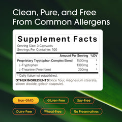 NatureBell L-Tryptophan Complex label detail showing third-party testing quality.