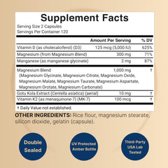 NatureBell magnesium complex capsules closeup for easy daily use.