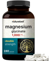 NatureBell Magnesium Glycinate bottle front showing 1,000 mg per serving for potential sleep support.