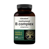 NatureBell Methylated B Complex bottle with 240 vegetarian capsules for daily energy support.