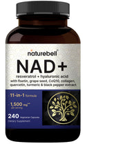 NatureBell NAD+ Complex bottle and capsules for daily vitality support.