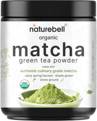 NatureBell organic matcha powder 2lb packaging for home cafe use