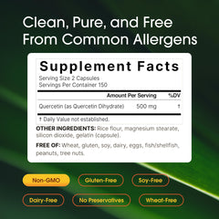 NatureBell Quercetin bottle on white background for easy online shopping and daily intake.